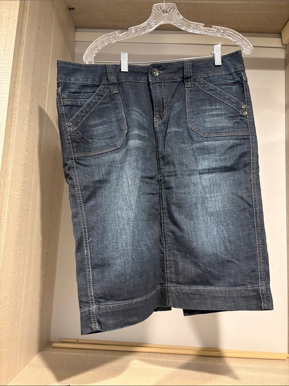 Kensie Dark Blue Denim Pencil Skirt